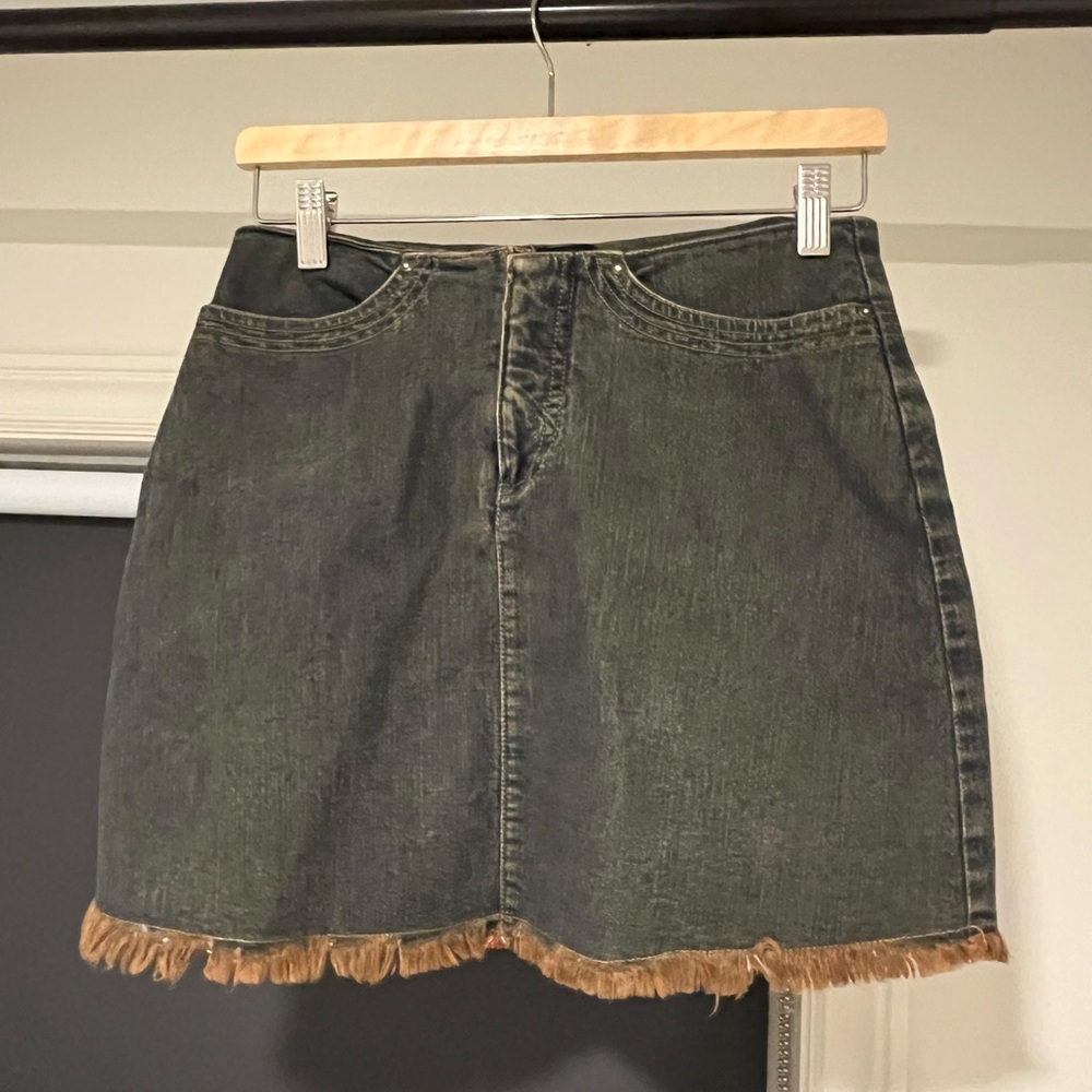 Black Denim Mini Skirt